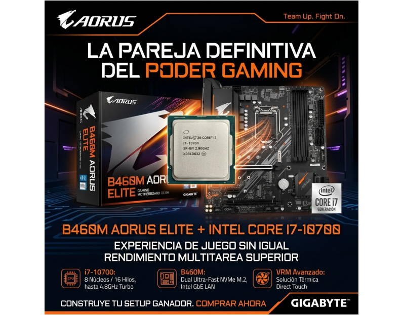 COMBO INTEL CORE I7 10700 + BOARD B460M AORUS
