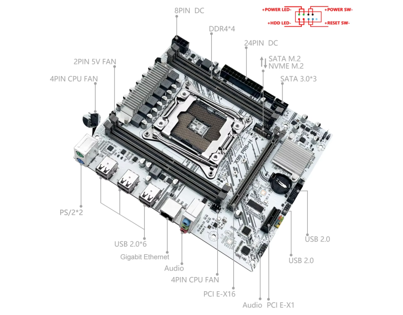Motherboard X99 PR9-H con procesador Intel E5 2695 V3 instalado - foto 2